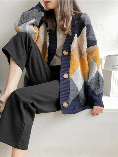 Sofie | Elegant rutete cardigan