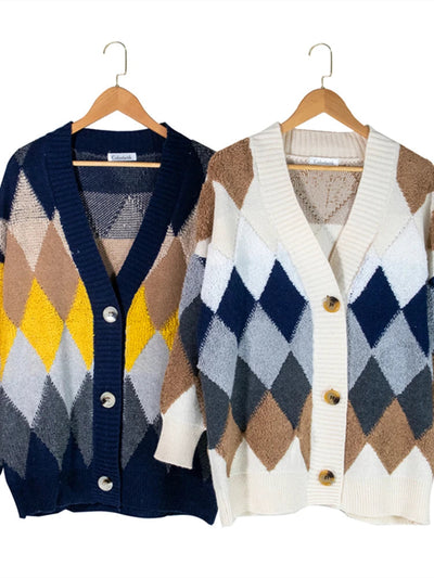 Sofie | Elegant rutete cardigan