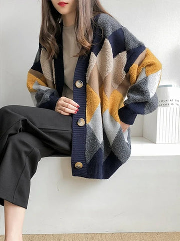 Sofie | Elegant rutete cardigan