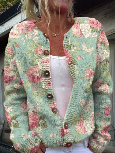 Irja | Cardigan med blomstermønster